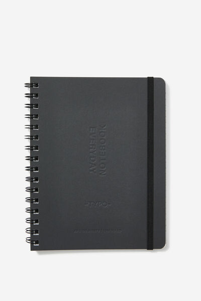 A5 Everyday Notebook, BLACK DEBOSSED