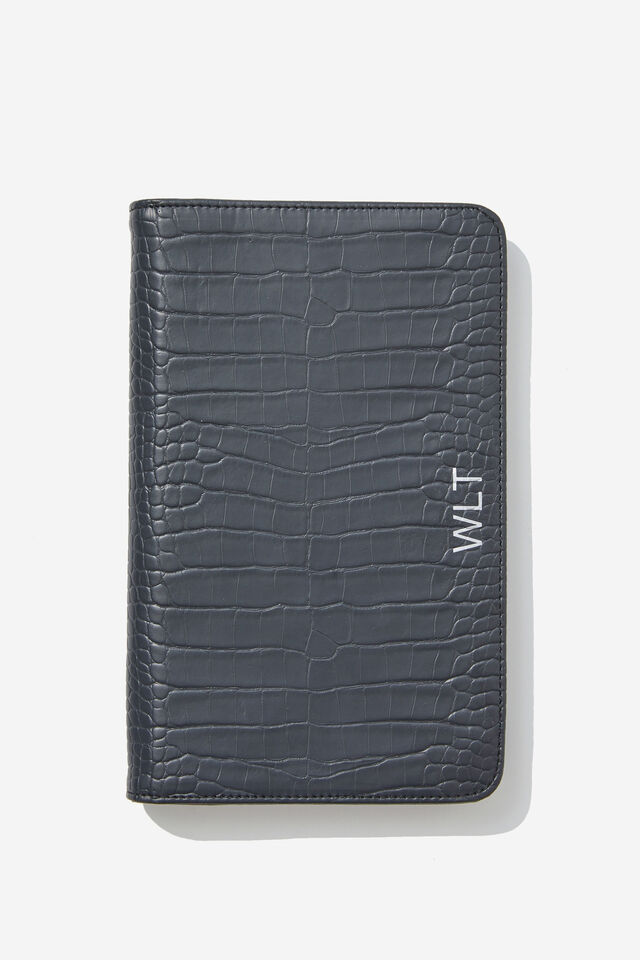 Personalised Off The Grid Travel Wallet, BLACK TEXTURED