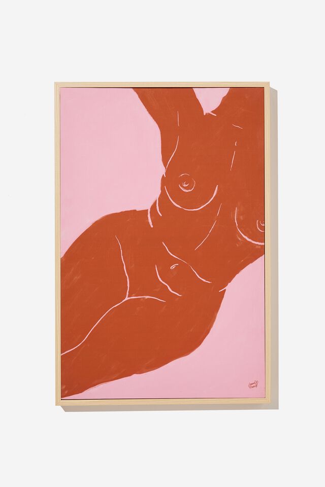 40 X 60 Canvas Art, PINK BODY FORM PAINTING LAURA FRANCIS