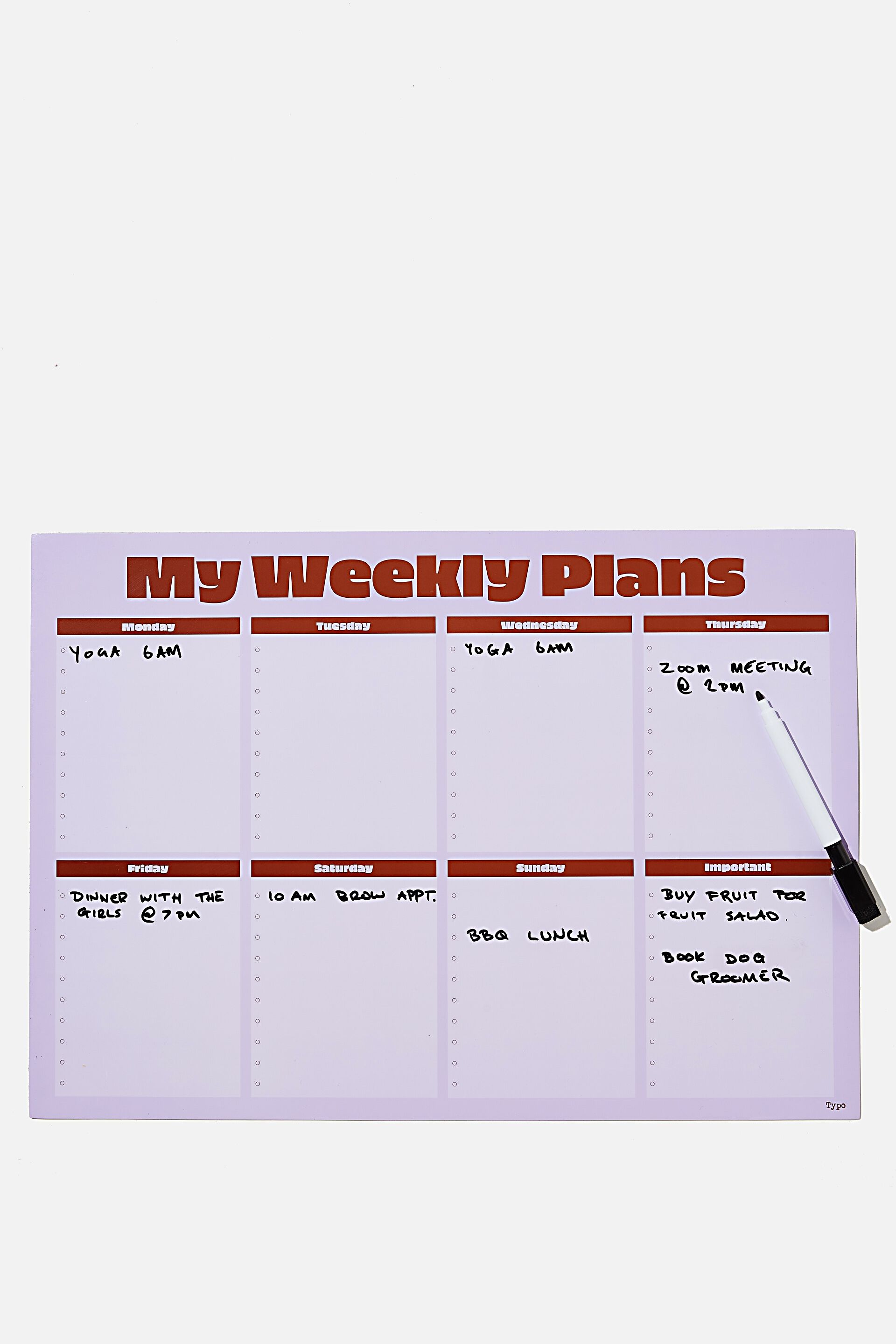 Australian Made Free  Marker A3Magnetic Weekly  planner Free Magnetic Ruler