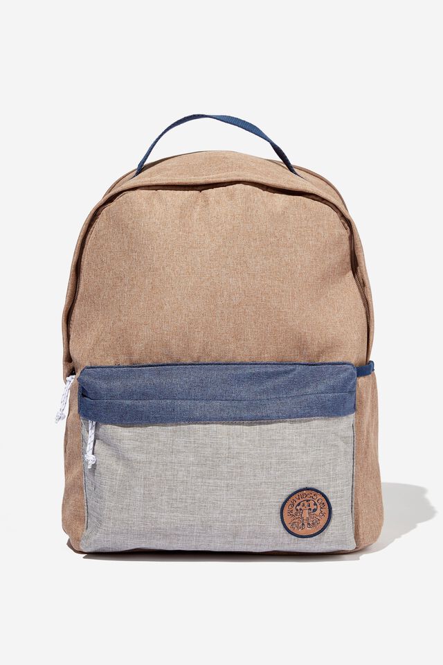 Collegiate Backpack, EARTH BROWN COLOUR BLOCKED