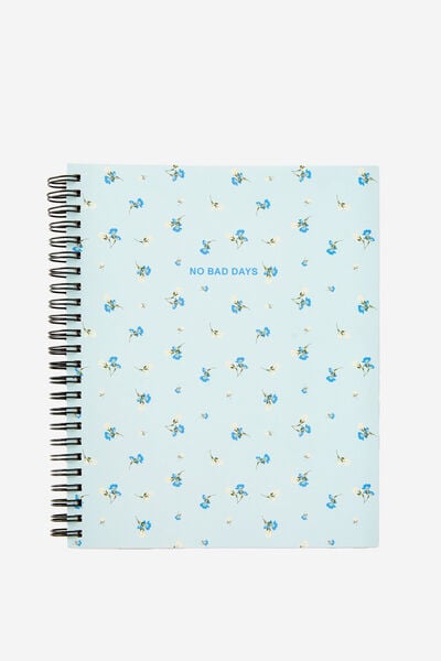 A5 Campus Notebook-V (8.27" x 5.83"), NO BAD DAYS BLUE DITSY FLORAL