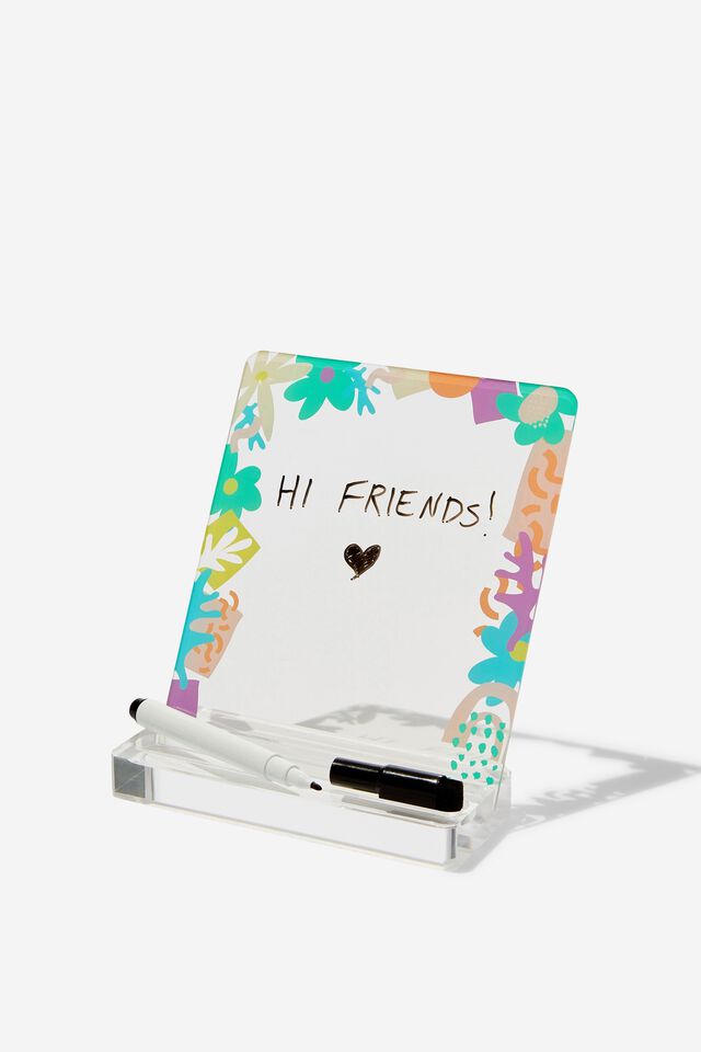 Acrylic Memo Stand, ABSTRACT FLORAL BORDER