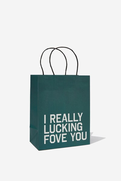 Get Stuffed Gift Bag - Small, I REALLY LUCKING FOVE YOU GREEN