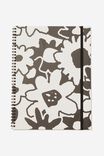 A4 Spinout Notebook, EZRA OVERLAP FLORAL BLACK/WHITE - alternate image 1