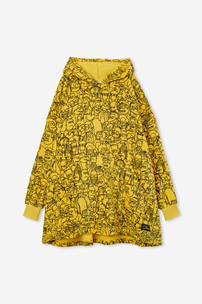 Collab Oversized Hoodie, LCN SIM SIMPSONS YELLOW CHARACTERS