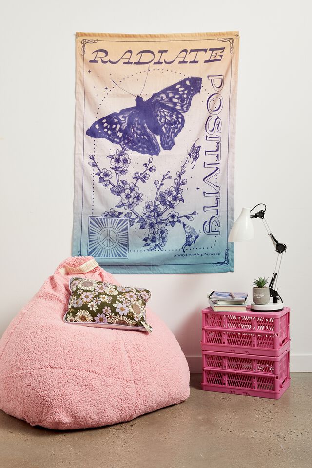 Fabric Wall Hanging, BUTTERFLY POSITIVITY