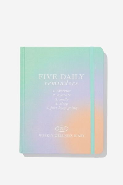 2024 Small Weekly Wellness Diary, SOFT POP SOLARISED