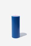 Stand Out Pillar Candle, SKYSCRAPER BLUE & FUCSHIA - alternate image 1