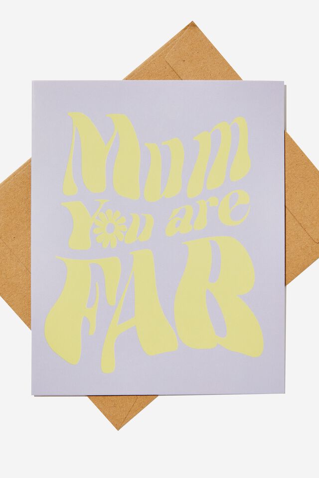 Mothers Day Card, MUM YOU ARE FAB LILAC/ZEST