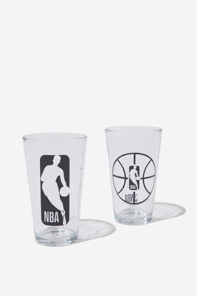 Collab Glass Tumbler Set Of 2, LCN NBA MENS LOGO