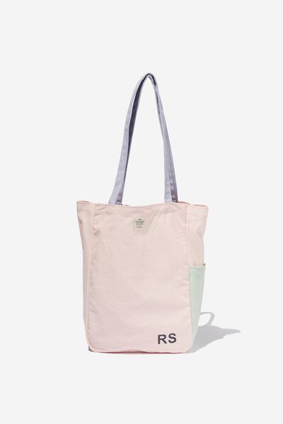 Personalised Art Tote, WHISPER PINK COLOUR BLOCKED
