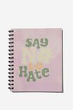 A5 Campus Notebook Recycled, SAY NO TO HATE TIE DYE DAISY - alternate image 1