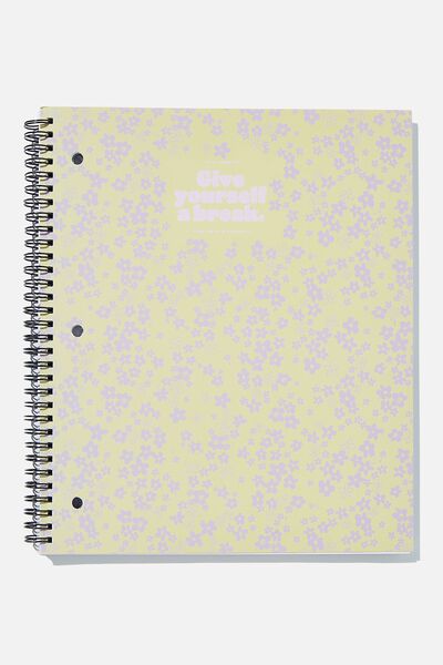 College Ruled Campus Notebook, MESSY DITSY FLORAL GIVE YOURSELF A BREAK