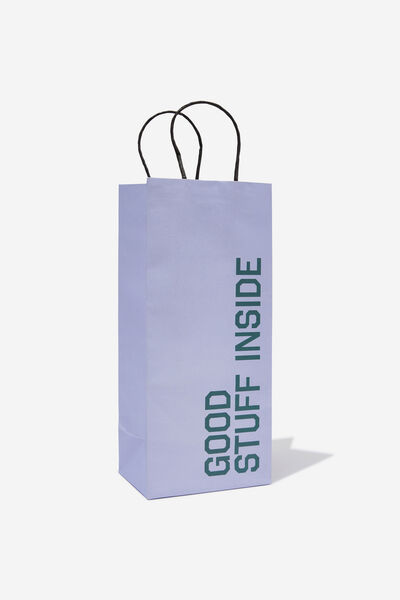 Bottle Gift Bag, GOOD STUFF INSIDE LILAC GREEN