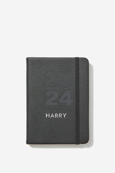 Personalised 2024 A6 Weekly Buffalo Diary, JET BLACK
