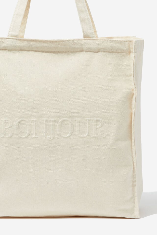 Out And About Tote Bag, BONJOUR / ECRU