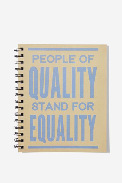 A5 Campus Notebook Recycled, GOLD/BLUE STAND FOR EQUALITY