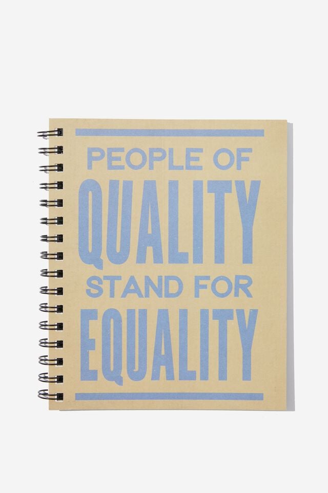 A5 Campus Notebook Recycled, GOLD/BLUE STAND FOR EQUALITY