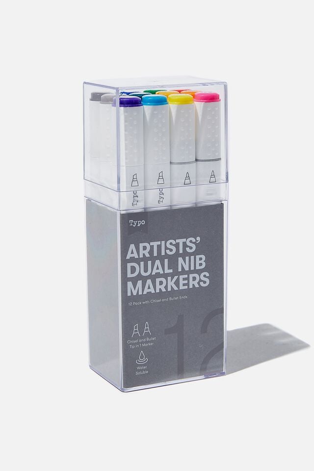 Artists Dual Nib Marker 12Pk, BRIGHTS