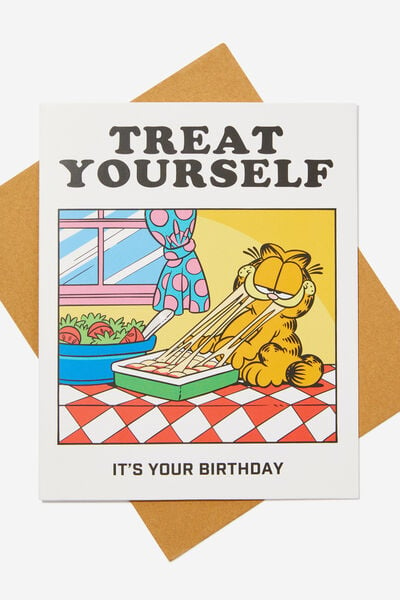 Nice Birthday Card, LCN GAR GARFIELD TREAT YOURSELF