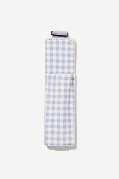 Notebook Pen Pouch, SOFT LILAC GINGHAM