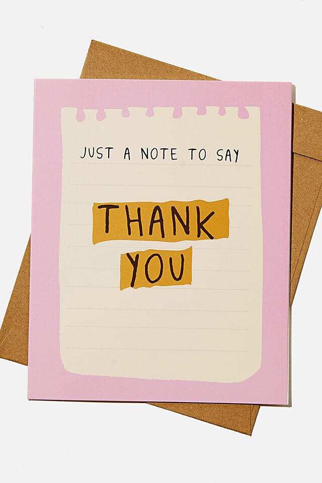 Thank You Card, JUST A NOTE TO SAY LIST