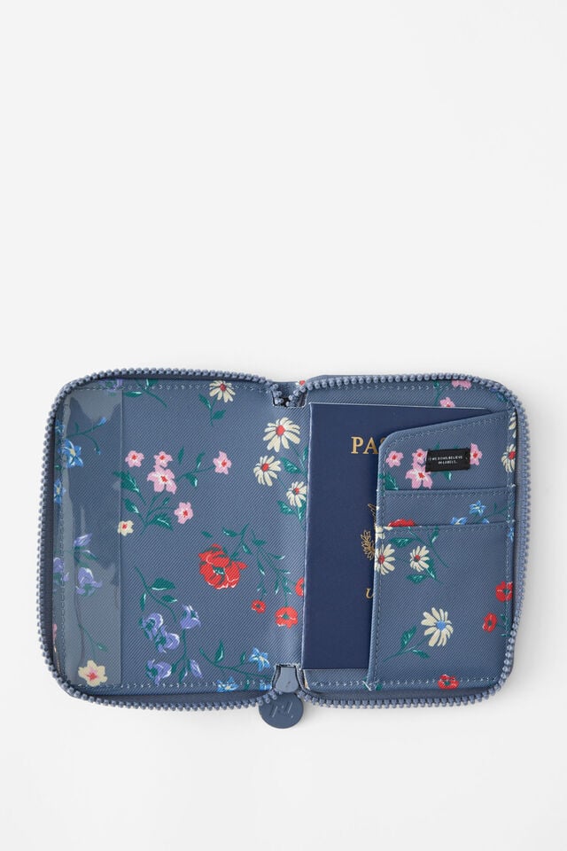 Traveller Passport Holder, WILDFLOWER STORM BLUE