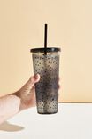 Sipper Smoothie Cup, BLACK POLKA DOT