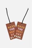 Jumbo Gift Tag Pack, HAVE THE BEST DAY EVER RUSSET - alternate image 1
