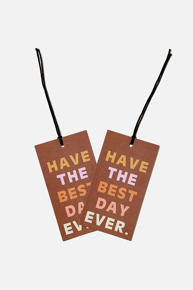 Jumbo Gift Tag Pack, HAVE THE BEST DAY EVER RUSSET