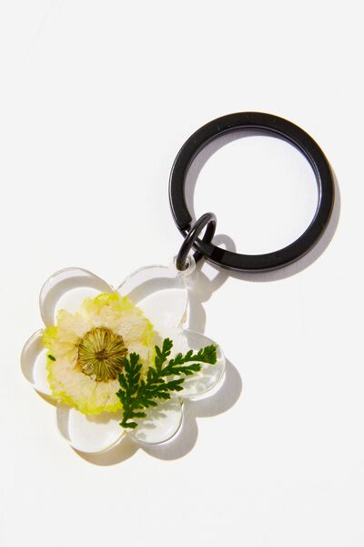 Pet Club Dog ID Tag, DAISY TRAPPED FLOWERS YELLOW FLOWER & GREEN