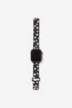 Strapped Watch Strap, SMALL DAISIES B&W