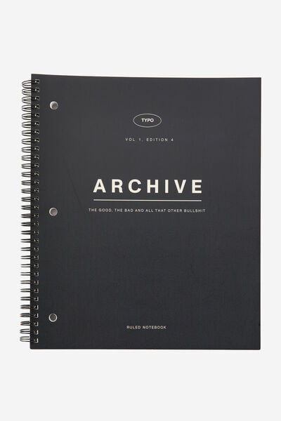 College Ruled Campus Notebook, BLACK ARCHIVE!