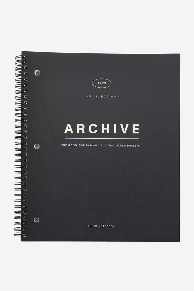 College Ruled Campus Notebook, BLACK ARCHIVE!