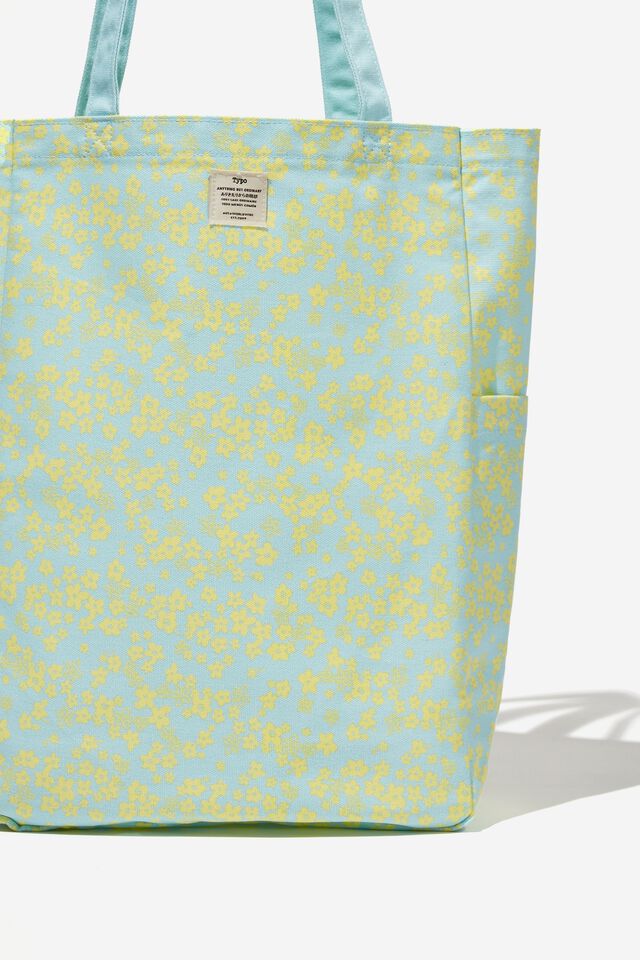 Art Tote Bag, MESSY DITSY ARCTIC BLUE/BUTTER
