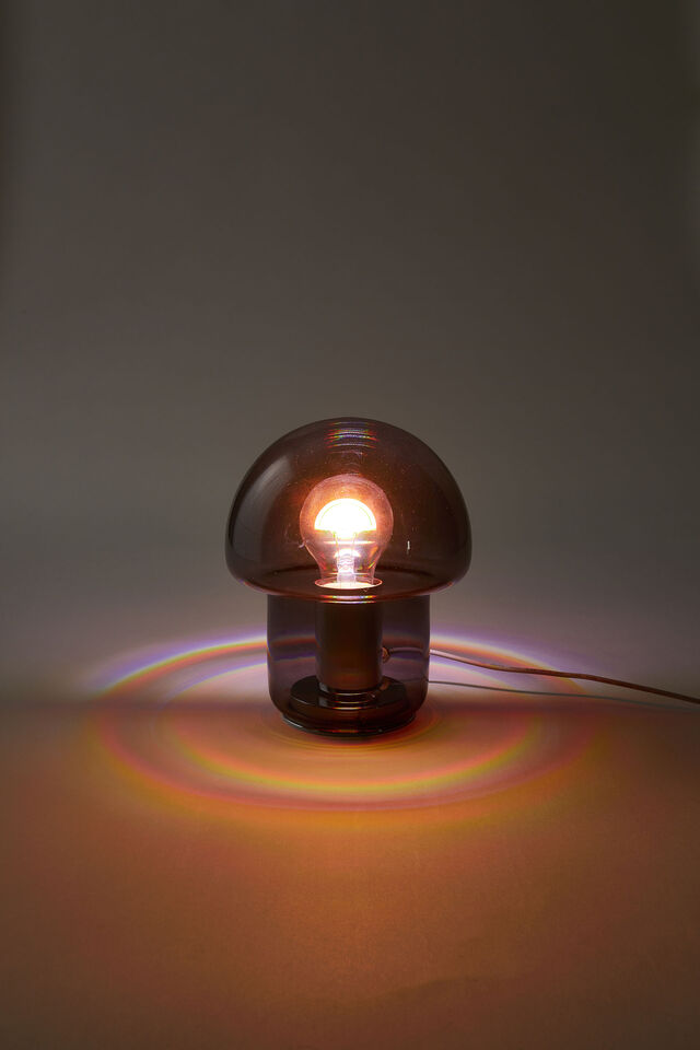 Glass Lamp Filament Globe, BLACK RAINBOW