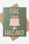 Funny Birthday Card, FIRE HAZARD CAKE - alternate image 1