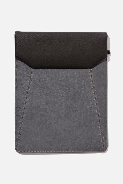 Collegiate Tablet Sleeve, BLACK & GREY