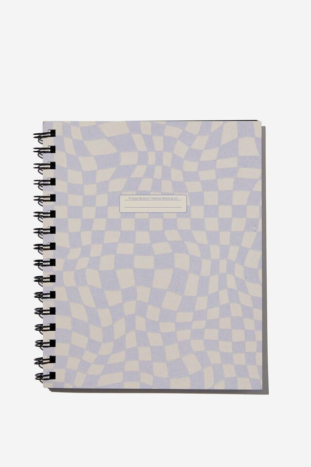 A5 Campus Notebook Recycled, LILAC WARPED CHECKERBOARD BOOK PLATE