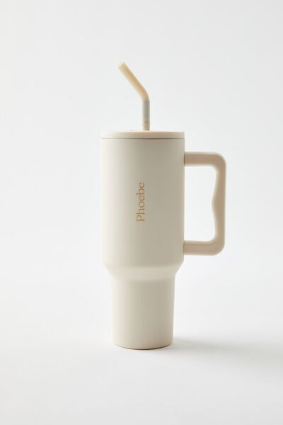 Personalised The Traveller Oversized Metal Tumbler, ECRU