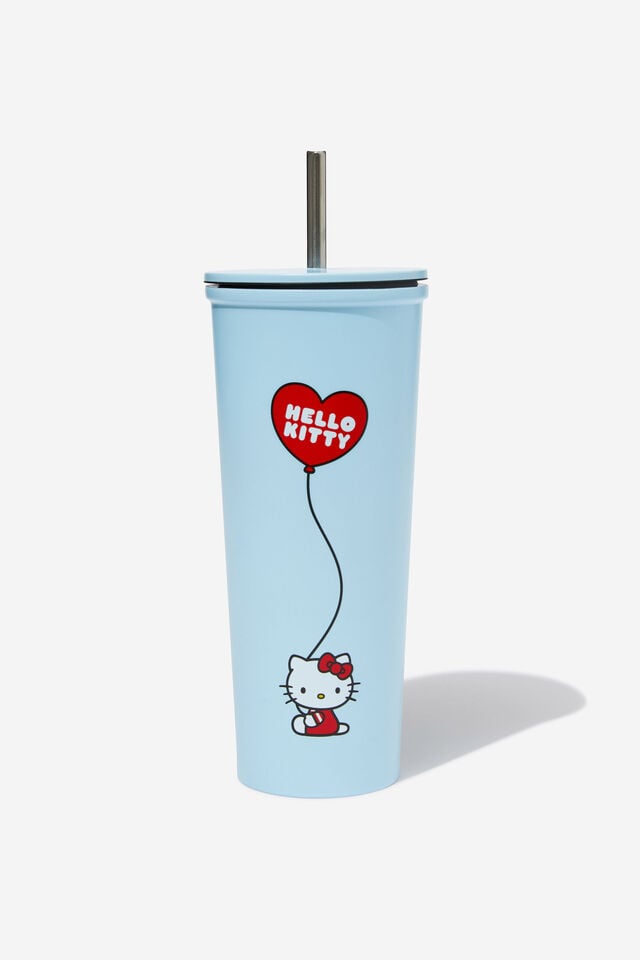 Collab Metal Smoothie Cup, LCN SAN HELLO KITTY HEART BLUE