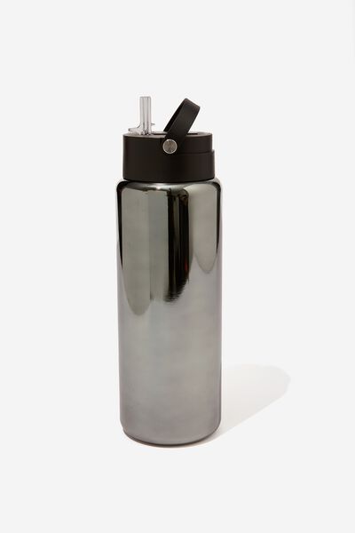Premium Thirst Quencher 1.5L Metal Drink Bottle, GUNMETAL CHROME
