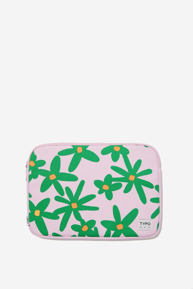 Take Me Away 13 Inch Laptop Case, PAPER DAISY GREEN & CANTELOPE