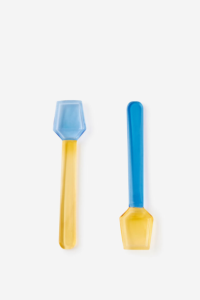 Glass Teaspoons 2Pk, BERRY BLUE & LIME