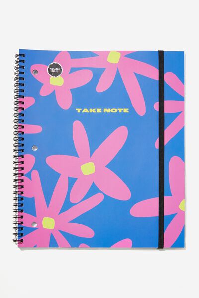 College Ruled Spinout Notebook V, PAPER DAISY BLUE