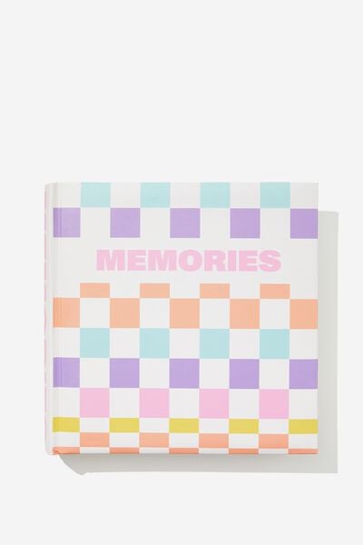 Large Square Photo Album, CHECKERED SOFT POP MEMORIES