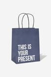 Get Stuffed Gift Bag - Small, THIS IS YOUR PRESENT NAVY/WHITE - alternate image 1