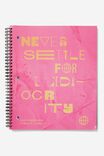 College Ruled Campus Notebook, NEVER SETTLE FOR MEDIOCRITY PINK - alternate image 1