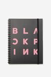 A5 Spinout Notebook, LCN BRA BLACK PINK LOGO - alternate image 1